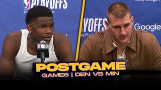 Nuggets/Timberwolves Postgame, Jokic, Edwards, Murray, McDaniels, Coaches Reactions | 2024 WCSF, GM6