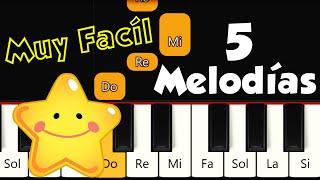  5 CANCIONES FÁCILES para Piano Tutorial  Synthesia 