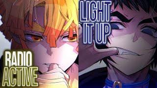 Nightcore - Light em up x Radioactive ↬ Switching Vocals