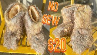 HOW TO MAKE FUR BOOTS   $20 No-Sew Fluffy Fur Boots! How to make fur boots with hot glue