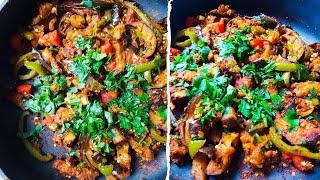 How To Make Eggplant Bell Pepper Fry | Brinjal Capsicum Fry Recipe | Vegan Indian Recipe
