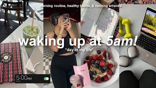 WAKING UP AT 5AM!️ a productive day in my life, morning routine, new places, & healthy habits!