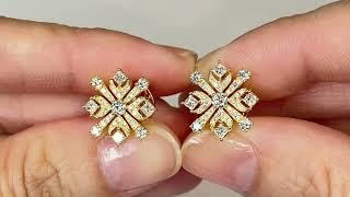 D Flawless Diamonds Earrings at 1.00 carat by Kat Florence KFD1127YG