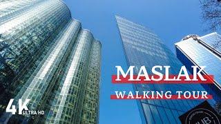 4K Sarıyer Maslak - Plazas District Walking Tour | April 2022