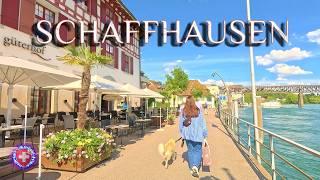 SCHAFFHAUSEN SWITZERLAND  Exploring the beauty of old city / Center, Rhein & Castle Munot 4K