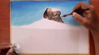 How to draw the Sigiriya Rock using oil pastel