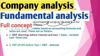 Company analysis in fundamental analysis | Fundamental analysis in fundamental of investment | Hindi