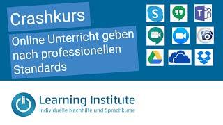 Online Unterricht geben nach professionellen Standards - Der Crashkurs | So geht Online Unterrichten