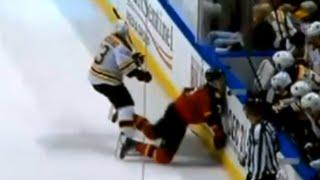 Brad Marchand boards Kulikov  game misconduct