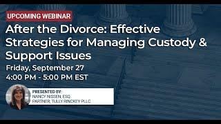 After the Divorce - Effective Strategies for Managing Custody & Support Issues | Tully Rinckey PLLC