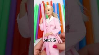 Using Boba Straws in Barbie Doll Hair