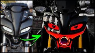 Yamaha MT 15 top modified | killer look | MT 15 bs6 headlight modification | body and sticker modify