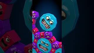 The Cyclop Cubies wreak havoc among the Hexagoonies and the Dodecagoonies 