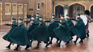 Exceptional Irish Guard Pipers seen in London after Scots Guards Inspection!