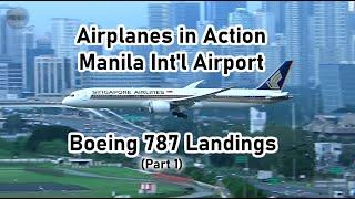 Boeing 787 Heavy Landings - Airplanes in Action Manila Int'l Airport NAIA Philippines