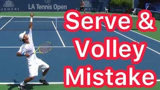 How To Correctly Serve & Volley In Tennis (Pro Footwork Explained)