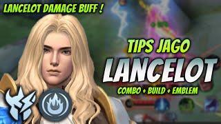 CARA MAIN LANCELOT DAMAGE BUFF ! BUILD & EMBLEM LANCELOT TERSAKIT 2024 ! | LANCELOT JUNGLER GAMEPLAY