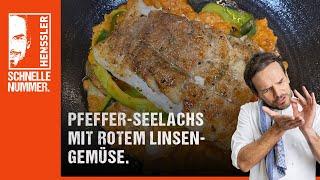 Schnelles Pfeffer-Seelachs mit rotem Linsengemüse Rezept von Steffen Henssler