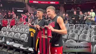 Atlanta Hawks Star Bogi Bogdanovic & Atlanta United Star Miles Robinson Participate in Jersey Swap