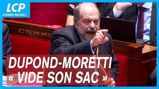 Le ministre de la justice, Éric Dupond-Moretti, "vide son sac" à l'Assemblée nationale