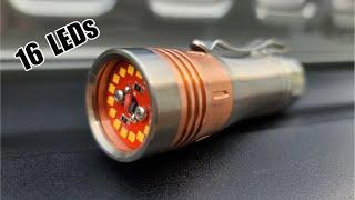 Noctigon KR4 Titanium Mule With 16 Nichia E21A LEDs Review High Power Flashlight