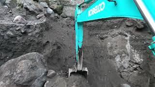 Sand mining|| digging very soft sand, former sand mining