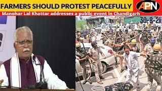 "Protest Peacefully Otherwise Police Will Lathicharge"- Manohar Lal Khattar Over Farmers Protest