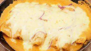 Enchiladas gratinadas en sartén