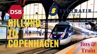 DSB IntercityLyn Train | Billund Airport to Copenhagen Central Station | Sydtrafik Bus Ride| Denmark