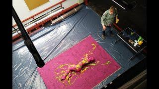 CARPET ART magenta SPLASH by BODYART artist Jörg Düsterwald