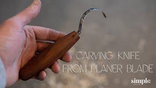 Making a spoon carving knife from an old planer blade