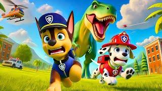 Paw Patrol Ultimate Rescue | CHASE x MASHALL In Danger? Giant Dinosaur Attack! Sad Story | Rainbow 3