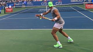 Rafael Nadal vs Grigor Dimitrov practice match at 2021 Citi Open! (HD video)