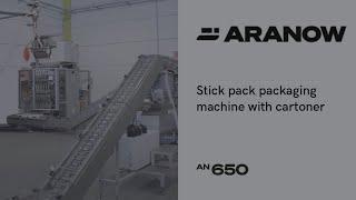 Stick pack packaging machine with cartoner | an650