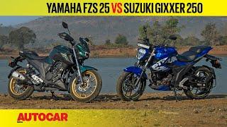 BS6 Yamaha FZS 25 vs Suzuki Gixxer 250 - Word on the street bikes is... | Comparison | Autocar India