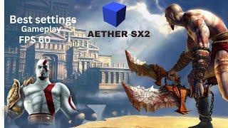 God of war gameplay best settings of  (Aether Sx2) for low device 60 fps #aethersx2