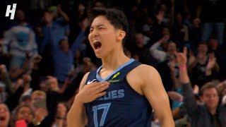 Yuki Kawamura First official NBA bucket is a STEP-BACK 3 & Crowd goes Wild 