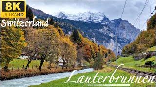 [ 8K ] LAUTERBRUNNEN Village Switzerland | A Paradise on Earth | Walk Tour | 8K UHD Video