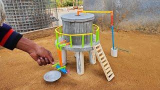 Diy tractor mini water tank construction | Science project | cement concrete machine