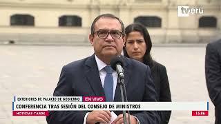 Premier Alberto Otárola, junto con ministros de Estado, brinda conferencia de prensa