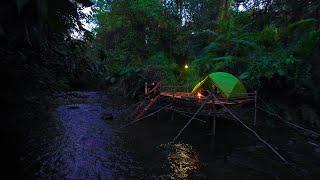 bushcraft Build Shelter Camping On Water Deep forest