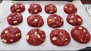 Homemade New York Style RED VELVET COOKIES Recipe | Simple & Easy Cookies Recipe