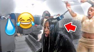 DUMPING WATER ON OUR ANGRY SISTER PRANK (EXTREMELY HILARIOUS)