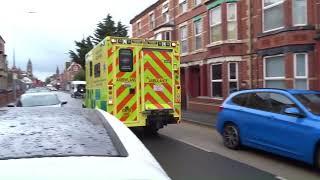 Two Welsh Ambulance Services vehicles on emergency response Wellington Road Rhyl Cymru/Wales 24.7.24