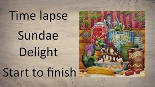 Start to finish time lapse diamond painting Sundae Delight by Randal Spangler from Diamond Art Club