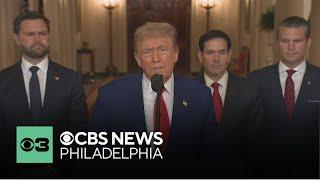 President Trump calls attack on Iran "spectacular military success"