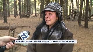 Artist who created dinosaur sculptures at Allaire State Park saddened by their destruction