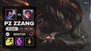 Pz ZZang Yasuo vs Irelia Mid - KR Master - Patch 14.1 Season 14