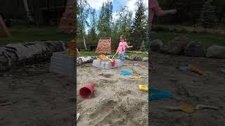 CUTE 3 YEAR OLD GIRL PLAYING SANDBOX #shorts #sandbox #toddler