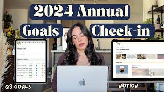 ANNUAL GOAL CHECK IN  finish 2024 strong, Q3 goals recap, notion goal tracker